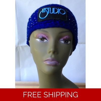 Sparkle Woman Winter Royal Blue Headband W & B Front Logo